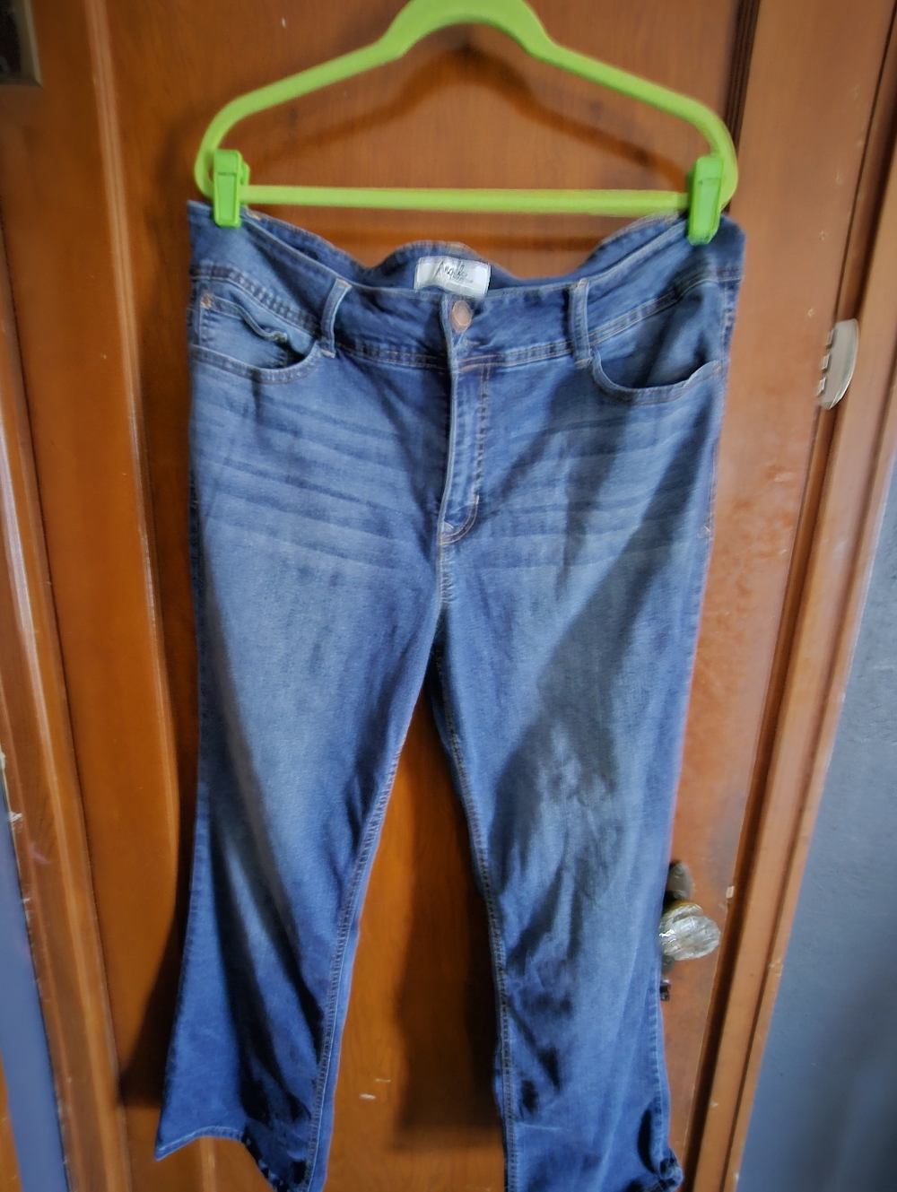 Angels High-Rise Dark Blue Double-Button Jeans